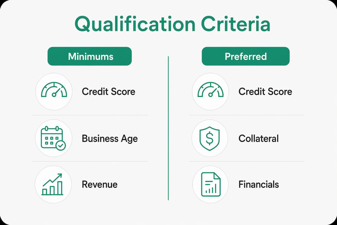 Infographic showing qualification criteria for credit lines