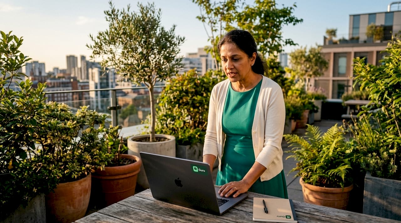 Woman discussing financial platform alternatives on laptop