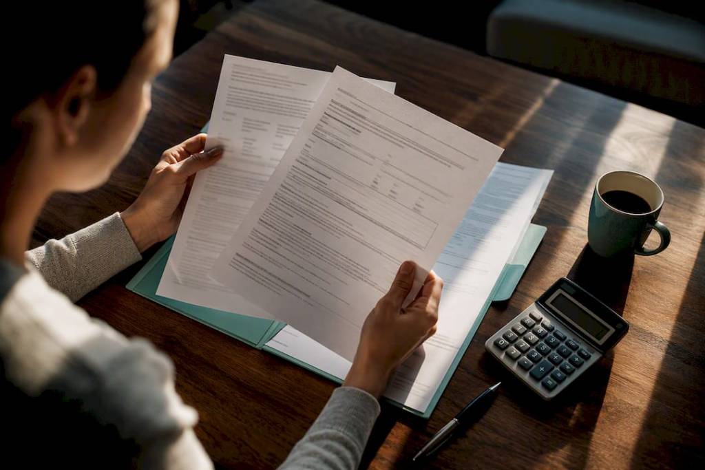 Hands reviewing student loan disclosure documents