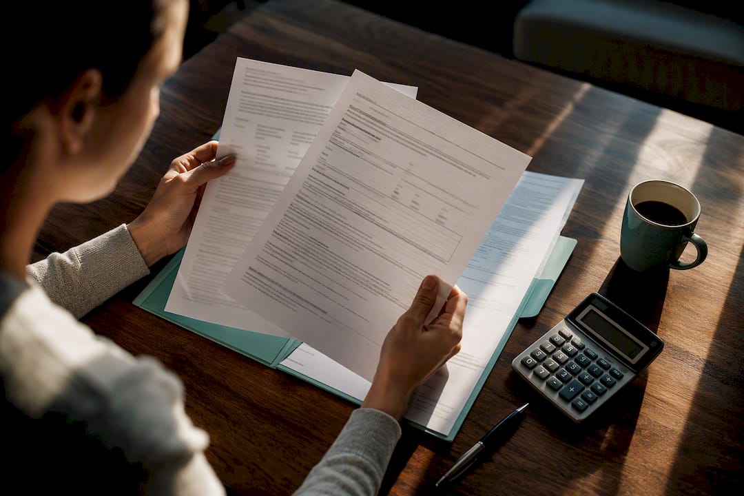 Hands reviewing student loan disclosure documents