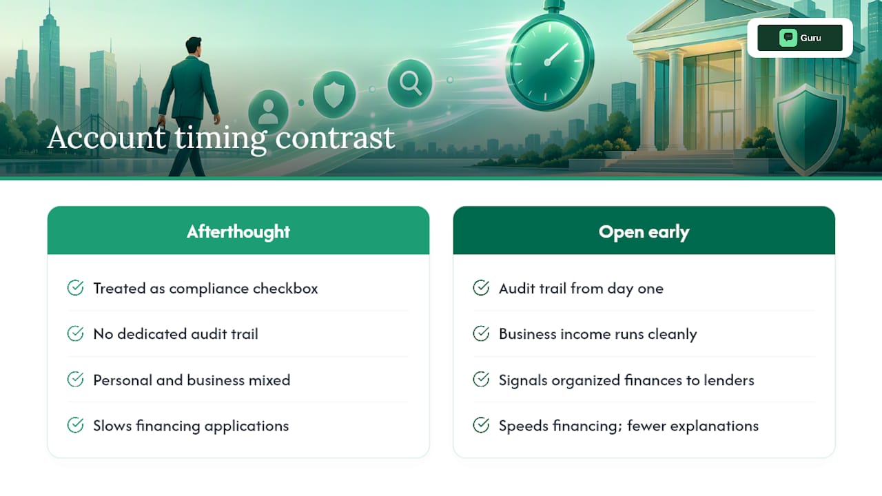The Real Reason Most Owners Wait Too Long to Open an Account — overview diagram